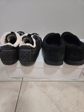 Skechers Black Fleece-Lined Slip-On Loafers (Pair)